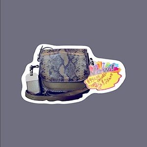 Green and Black Snakeskin Leather Saddle Bag